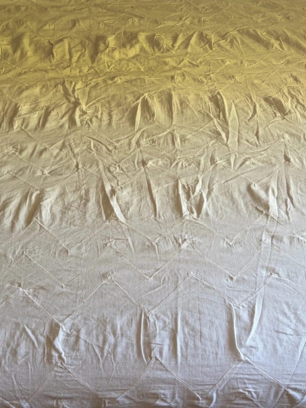UGG white cotton lightweight Pintuck duvet Cover Chevron stripe design